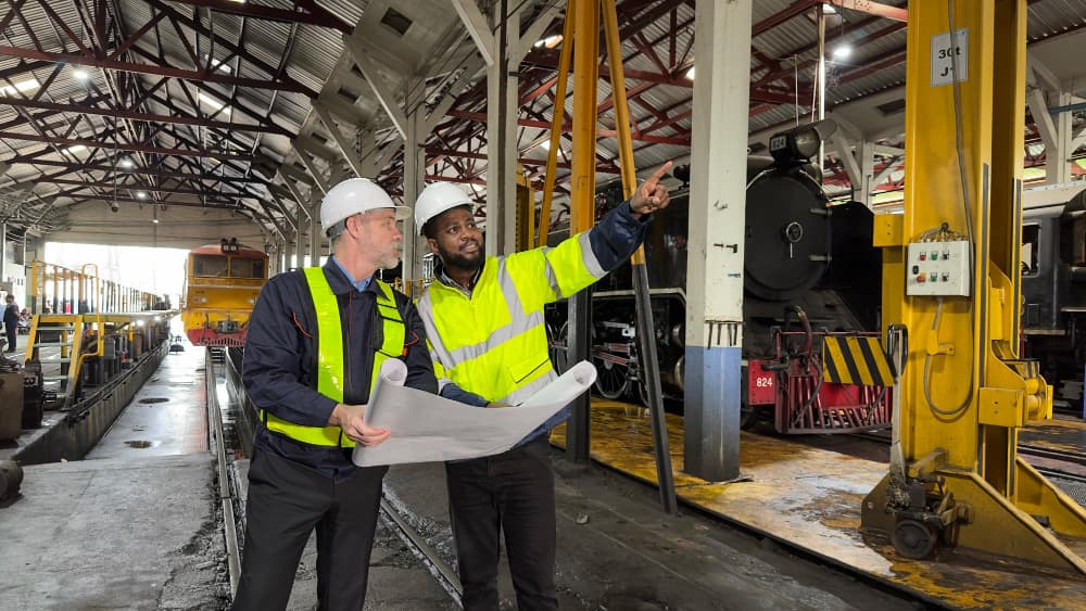 Construction workers discussion